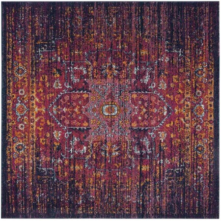 Safavieh Evoke Square Area Rug Blue & Fuchsia - 5 ft.-1 in. x 5 ft.-1 in. EVK275F-5SQ